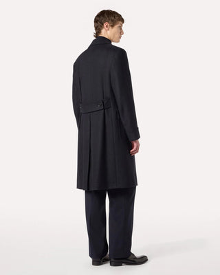 Lardini Double Breasted Ulster Double Faced Wool Topcoat Navy 3