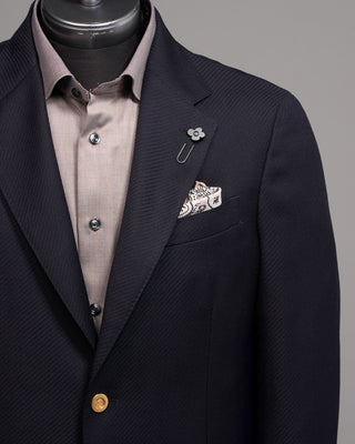 Lardini Twisted Wool Roma Fit Soft Blazer Navy 5034