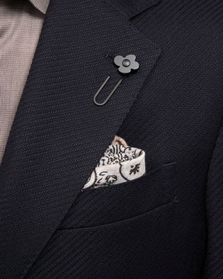 Lardini Twisted Wool Roma Fit Soft Blazer Navy 6 5036