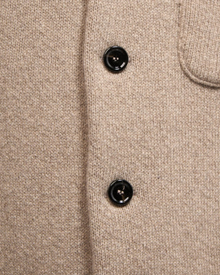 Lardini 100% Cashmere Plush Sweater Jacket Beige 1 5066
