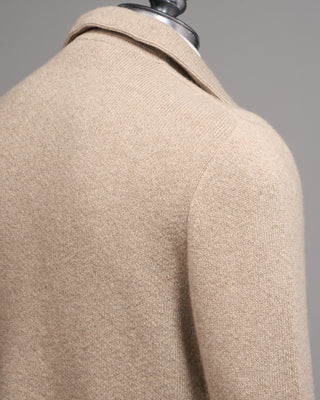 Lardini 100% Cashmere Plush Sweater Jacket Beige 6 5067