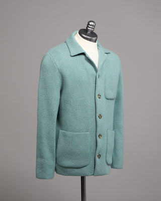 Lardini 100% Cashmere Plush Sweater Jacket Teal 1 5077