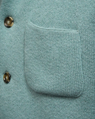Lardini 100% Cashmere Plush Sweater Jacket Teal 5 5079