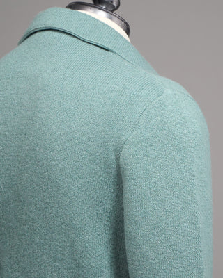 Lardini 100% Cashmere Plush Sweater Jacket Teal 6 5078