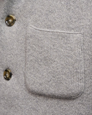Lardini 100% Cashmere Plush Sweater Jacket Heather Grey 12 5071
