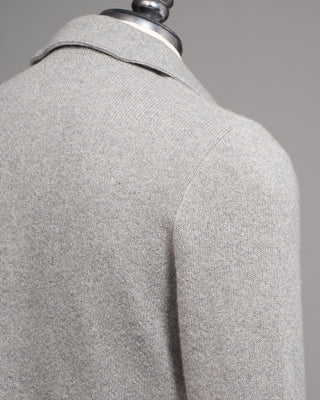 Lardini 100% Cashmere Plush Sweater Jacket Heather Grey 13 5070