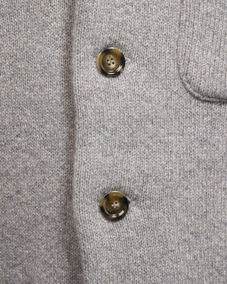 Lardini 100% Cashmere Plush Sweater Jacket Heather Grey 7 5073