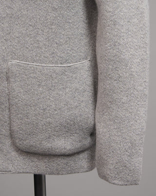 Lardini 100% Cashmere Plush Sweater Jacket Heather Grey 9 5072