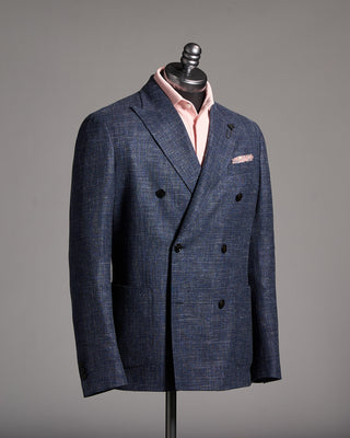 Lardini summertime Basketweave Double Breasted Sport Jacket Blue 1 9120