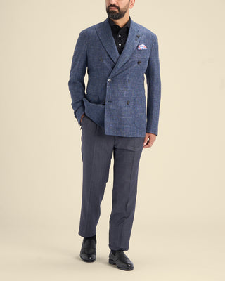 Lardini summertime Basketweave Double Breasted Sport Jacket Blue 6 10957