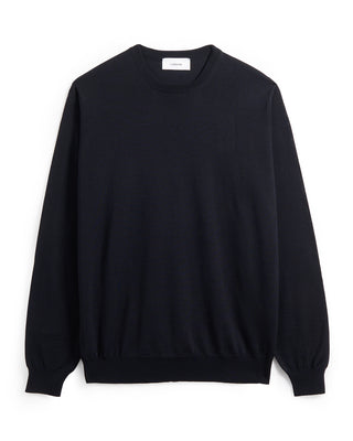 Lardini Light Weight Wool Crew Neck Sweater Midnight 22 8671