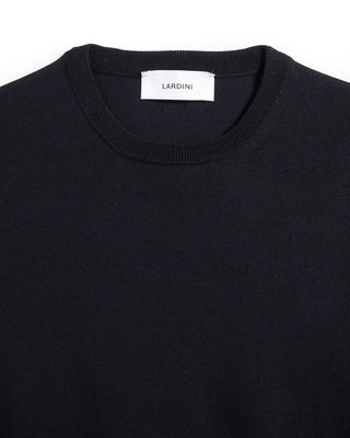Lardini Light Weight Wool Crew Neck Sweater Midnight 28 8672