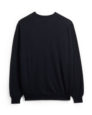 Lardini Light Weight Wool Crew Neck Sweater Midnight 47 8675