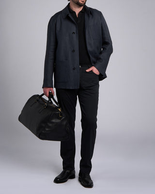 Lardini Linen Twill Overshirt Navy 2