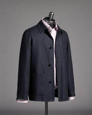 Lardini Linen Twill Overshirt Navy 2 9144