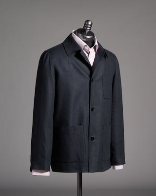 Lardini Linen Twill Overshirt Navy 3 9145
