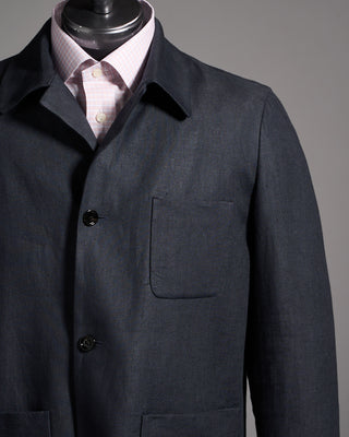 Lardini Linen Twill Overshirt Navy 4 9151