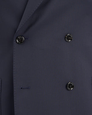 Lardini Natural Stretch Double Breasted Iconic Navy Twill Hybrid Suit Navy 13 11174