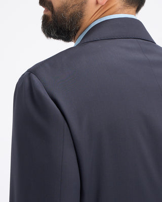 Lardini Natural Stretch Double Breasted Iconic Navy Twill Hybrid Suit Navy 16 11168