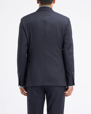Lardini Natural Stretch Double Breasted Iconic Navy Twill Hybrid Suit Navy 20 11173