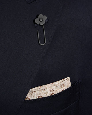 Lardini Natural Stretch Double Breasted Iconic Navy Twill Hybrid Suit Navy 4 9048