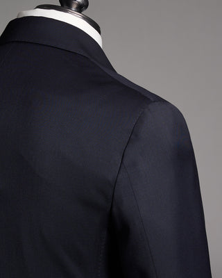 Lardini Natural Stretch Double Breasted Iconic Navy Twill Hybrid Suit Navy 9 9045