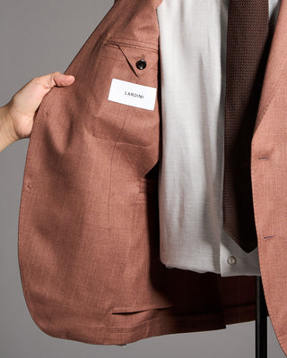 Lardini Wool Silk And Linen Iconic Fine Twill Suit Brick 10 9172