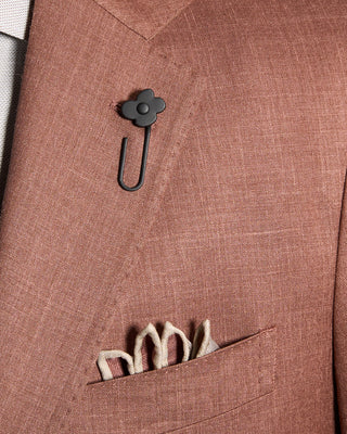 Lardini Wool Silk And Linen Iconic Fine Twill Suit Brick 5 9168