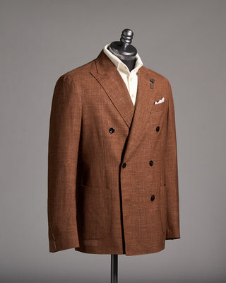 Lardini Loro Piana summertime Double Breasted Sport Jacket Cinnamon 1 9099