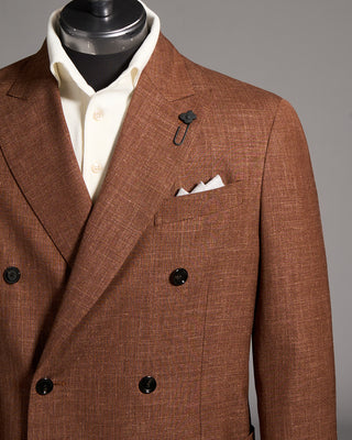Lardini Loro Piana summertime Double Breasted Sport Jacket Cinnamon 2 9104