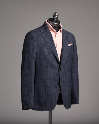 Lardini Loro Piana summertime Wool Silk Linen Sport Jacket Navy 1 9113