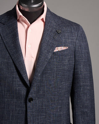 Lardini Loro Piana summertime Wool Silk Linen Sport Jacket Navy 2 9117