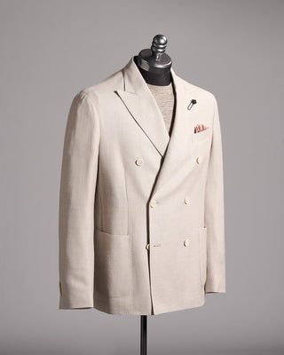 Lardini summertime Basketweave Double Breasted Sport Jacket Stone 9926
