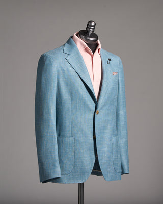 Lardini Loro Piana summertime Basketweave Sport Jacket Aqua 2 9106
