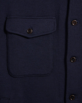 Lardini 4 Pocket Wool Overshirt Sweater Navy 8 8666