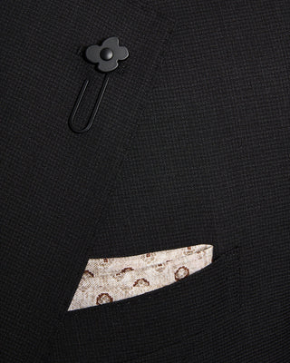 Lardini Natural Stretch Iconic Wool Micro Pattern Suit Black 2 9037