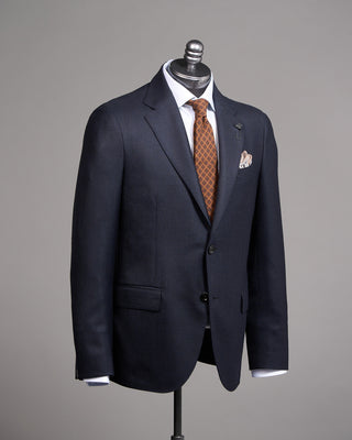 Lardini Tonal Check Iconic Fit Natural Stretch Wool Suit Navy 2 4975