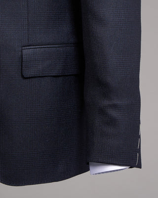 Lardini Tonal Check Iconic Fit Natural Stretch Wool Suit Navy 5 4979