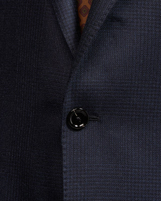 Lardini Tonal Check Iconic Fit Natural Stretch Wool Suit Navy 6 4978