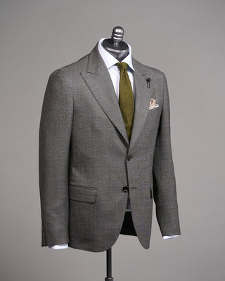 Lardini Peak Lapel Iconic Fit Natural Stretch Wool Suit Black  White 2 4982
