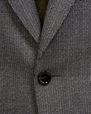 Lardini Peak Lapel Iconic Fit Natural Stretch Wool Suit Black  White 5 4984