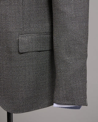 Lardini Peak Lapel Iconic Fit Natural Stretch Wool Suit Black  White 6 4983