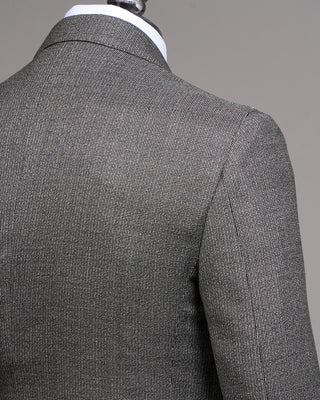 Lardini Peak Lapel Iconic Fit Natural Stretch Wool Suit Black  White 8 4987