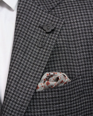 Lardini Elegant Houndstooth Iconic Fit Twisted Wool Suit Grey  Black 3