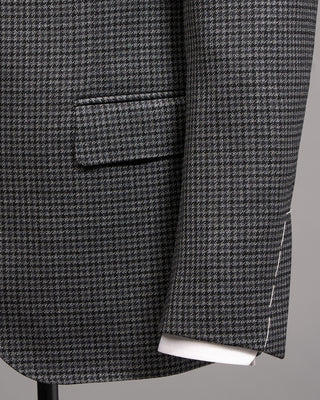 Lardini Elegant Houndstooth Iconic Fit Twisted Wool Suit Grey  Black 5