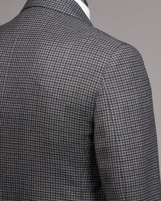 Lardini Elegant Houndstooth Iconic Fit Twisted Wool Suit Grey  Black 6