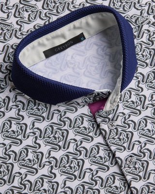 Greyson Intertwined Polo Black  White 1