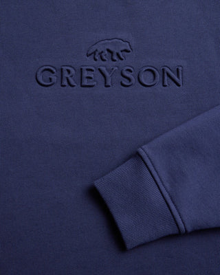 Greyson Stalking Wolf Embossed Crewneck Navy 4