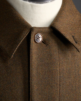 Mackintosh Roxburgh Belted Wool Overcoat With Rain System Rust 6392