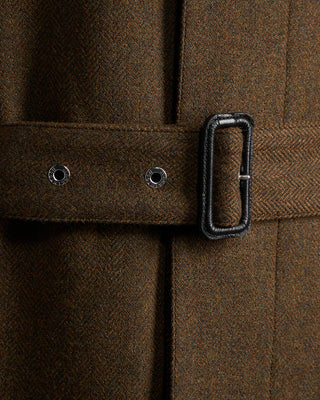 Mackintosh Roxburgh Belted Wool Overcoat With Rain System Rust 6393